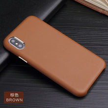 Load image into Gallery viewer, Aluminum Metal Button Cover For iPhone 6 6S 7 8 Plus X Case PU Leather Original Case For iPhone XS MAX XR XS High quality Cases