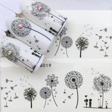 Load image into Gallery viewer, 2019 Flying Dandelion Nail Art Water Decals Transfer Sticker Manicure Nail Decoration