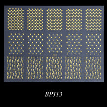 Load image into Gallery viewer, Golden 3D Nail Art Adhesive Stickers Geometric Stripes Line Design Foils Sliders For Nails Decoration Decal Manicure TRBP301-316