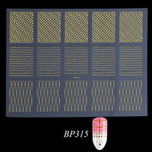 Load image into Gallery viewer, Golden 3D Nail Art Adhesive Stickers Geometric Stripes Line Design Foils Sliders For Nails Decoration Decal Manicure TRBP301-316