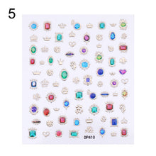 Load image into Gallery viewer, 3D Nail Sticker Gem Rhinestone Self Adhesive Transfer Decals Nail Art Decoration DIY Manicure Design