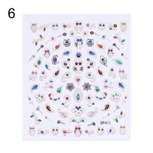 Load image into Gallery viewer, 3D Nail Sticker Gem Rhinestone Self Adhesive Transfer Decals Nail Art Decoration DIY Manicure Design