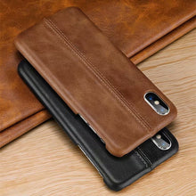 Load image into Gallery viewer, for iphone XS Max Genuine Leather Case for iphone X XS XR Real Leather Back Case for iphone 6 6s 7 8 9 plus Sewing Leather Cover