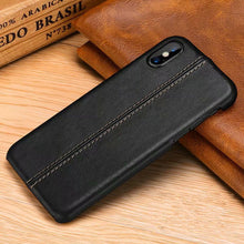 Load image into Gallery viewer, for iphone XS Max Genuine Leather Case for iphone X XS XR Real Leather Back Case for iphone 6 6s 7 8 9 plus Sewing Leather Cover