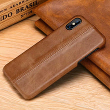 Load image into Gallery viewer, for iphone XS Max Genuine Leather Case for iphone X XS XR Real Leather Back Case for iphone 6 6s 7 8 9 plus Sewing Leather Cover