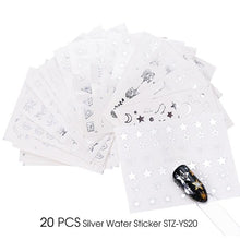 Load image into Gallery viewer, Full Beauty Gold Silver Nail Water Sticker Feather Flower Spider Design Decal For Nails Decoration Nail Art Manicure Slider CHY