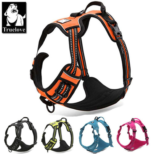 Truelove Front Range Reflective Nylon large pet Dog Harness No Pull Padded Adjustable Straps Vest Harnesses for dogs pet bulldog