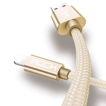 Load image into Gallery viewer, ROCK Cable for iPhone 100CM 180CM 300CM 20CM 2.4A Fast Charger Lighting USB Cables Charging Cord For iPhone 10 8 7 6 5 Plus iPad