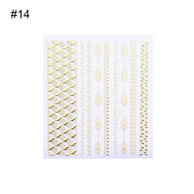 Load image into Gallery viewer, 1 Sheet Gold Silver 3D Nail Sticker Striping Tape Lines Design Multi-size Strip Tape Adhesive DIY Foil Manicure Nail Art Decals
