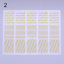 Load image into Gallery viewer, 1 Sheet Gold Silver 3D Nail Sticker Striping Tape Lines Design Multi-size Strip Tape Adhesive DIY Foil Manicure Nail Art Decals