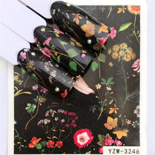 Load image into Gallery viewer, YWK 1 Sheet 2019 Leopard / Black Rose / Flower Nail Art Water Decals Transfer Sticker Manicure Nail Decoration
