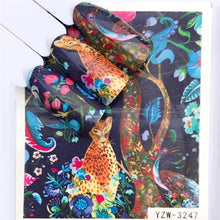 Load image into Gallery viewer, YWK 1 Sheet 2019 Leopard / Black Rose / Flower Nail Art Water Decals Transfer Sticker Manicure Nail Decoration