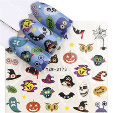 Load image into Gallery viewer, YWK 1 Sheet 2019 Leopard / Black Rose / Flower Nail Art Water Decals Transfer Sticker Manicure Nail Decoration