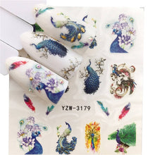 Load image into Gallery viewer, YWK 1 Sheet 2019 Leopard / Black Rose / Flower Nail Art Water Decals Transfer Sticker Manicure Nail Decoration