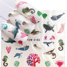 Load image into Gallery viewer, YWK 1 Sheet 2019 Leopard / Black Rose / Flower Nail Art Water Decals Transfer Sticker Manicure Nail Decoration