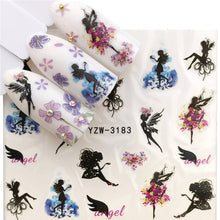 Load image into Gallery viewer, YWK 1 Sheet 2019 Leopard / Black Rose / Flower Nail Art Water Decals Transfer Sticker Manicure Nail Decoration