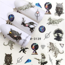 Load image into Gallery viewer, YWK 1 Sheet 2019 Leopard / Black Rose / Flower Nail Art Water Decals Transfer Sticker Manicure Nail Decoration