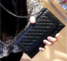 Load image into Gallery viewer, Luxury folding mirror card wallet leather Cover for iphone XS MAX Case XR for iphone X case 8 8plus 7 7plus crossbody chain bag