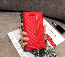 Load image into Gallery viewer, Luxury folding mirror card wallet leather Cover for iphone XS MAX Case XR for iphone X case 8 8plus 7 7plus crossbody chain bag