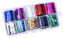 Load image into Gallery viewer, Flower Nail Art Holographic Foil Decoration Wrap Transfer 10 pcs (10 designs) Nail Art Foils Transfer Holographic Foil sticker