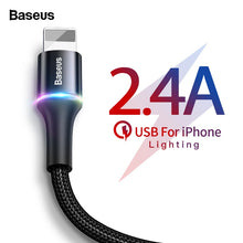 Load image into Gallery viewer, Baseus USB Cable For iPhone Charger Fast Data Charging Mobile Phone Cable For iPhone Xs Max Xr X 8 7 6 6S 5 5S Se iPad Wire Cord