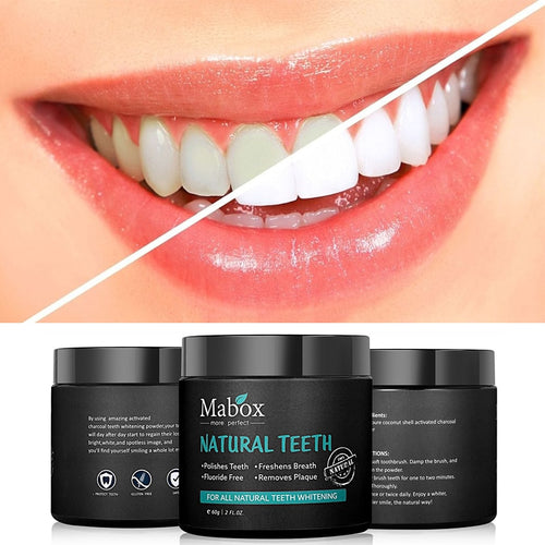 MABOXTeeth Whitening Oral Care Charcoal Powder Natural Activated Charcoal Teeth Whitener Powder Oral Hygiene clean Remove breath