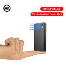 Load image into Gallery viewer, WK 3 Input 2USB Mini Power Bank 10000mAh Metal Portable Charger 10000 mAh Powerbank For iPhone Xiaomi External Battery Poverbank