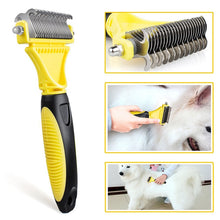 Load image into Gallery viewer, HSWLL New Stainless Double-sided Pet Cat Dog Comb Brush Professional Large Dogs Open Knot Rake Knife Pet Grooming Products
