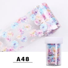 Load image into Gallery viewer, Elessical 1 Pcs 100*4cm Fashion Nail Art Foil Transfer Stickers Nail Decal Design Flower Decoration Nails holographic Wraps tool