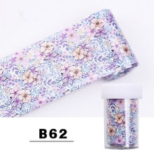 Load image into Gallery viewer, Elessical 1 Pcs 100*4cm Fashion Nail Art Foil Transfer Stickers Nail Decal Design Flower Decoration Nails holographic Wraps tool