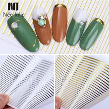 Load image into Gallery viewer, 1 Sheet Gold Silver 3D Nail Sticker Striping Tape Lines Design Multi-size Strip Tape Adhesive DIY Foil Manicure Nail Art Decals