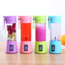 Load image into Gallery viewer, 380ml Electric Fruit Citrus Orange Lemon Juicer Maker USB Rechargeable 4/6 Blade Portable Blender Mixer Water Bottle Juicing Cup