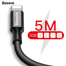 Load image into Gallery viewer, Baseus USB Cable For iPhone Xs Max Xr X 8 7 6 6s 5 5s iPad Fast Charging Charger Mobile Phone Cable For iPhone Wire Cord 3m 5m