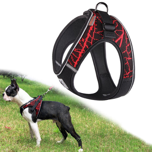 Dog Harness Reflective No Pull Choke Free Pet Harness for Small Medium Dogs Breathable Padded Harness Vest for Bulldog Chihuahua