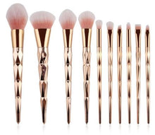 Load image into Gallery viewer, 1pcs  Diamond Rose Gold Makeup Brushes and Fishtail Shaped Foundation Powder Cosmetics Brush Rainbow Eyeshadow Brush Kit dfdf