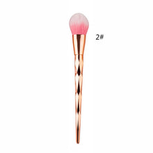 Load image into Gallery viewer, 1pcs  Diamond Rose Gold Makeup Brushes and Fishtail Shaped Foundation Powder Cosmetics Brush Rainbow Eyeshadow Brush Kit dfdf