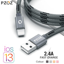 Load image into Gallery viewer, PZOZ usb cable for iphone cable Xs max Xr X 8 7 6 plus 6s 5 s plus ipad mini fast charging cables mobile phone charger cord data